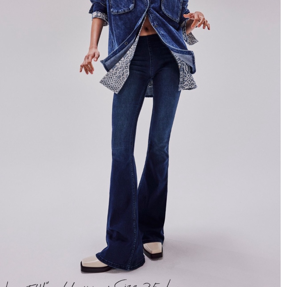 Penny pull on flare jeans